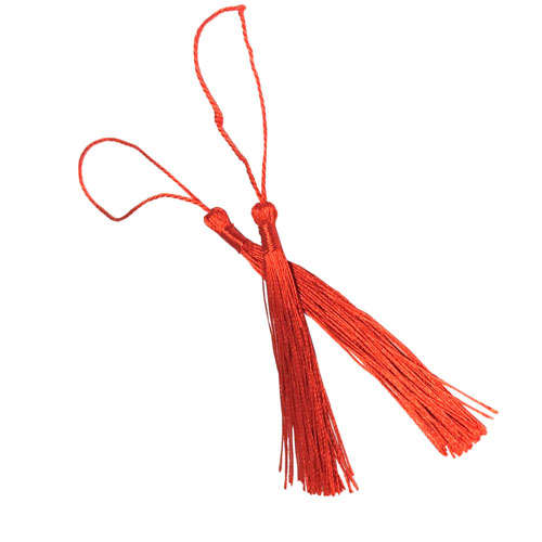 100pcs Red Tassel, Thread 80mm with loop
