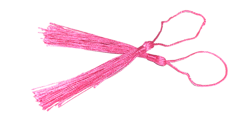100pcs Cerise Pink Tassel, Thread 80mm with loop
