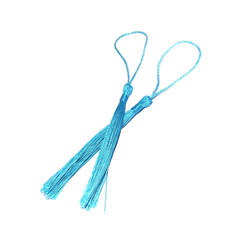 100pcs Sky Blue, Thread 80mm with loop