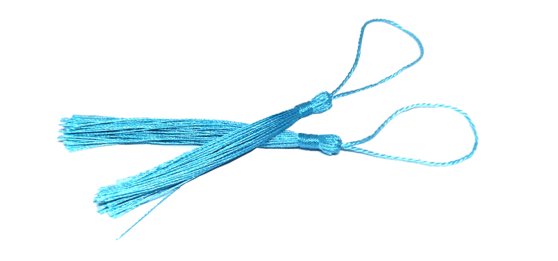 100pcs Sky Blue, Thread 80mm with loop