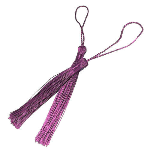10pcs Plum Purple Tassel, Thread 80mm with loop