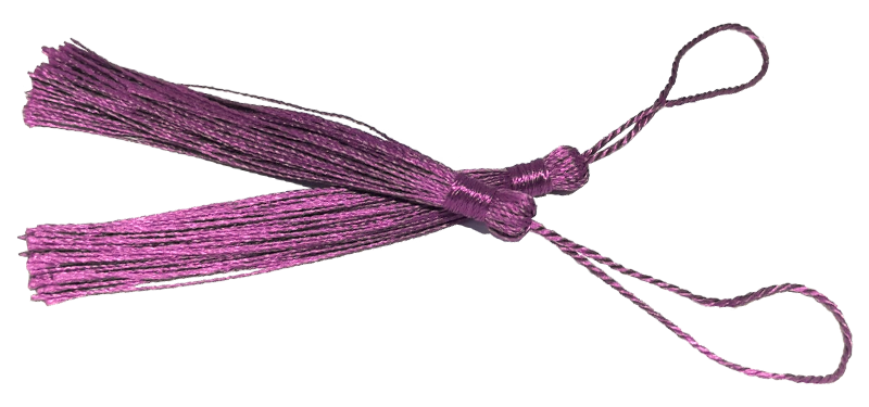 10pcs Plum Purple Tassel, Thread 80mm with loop