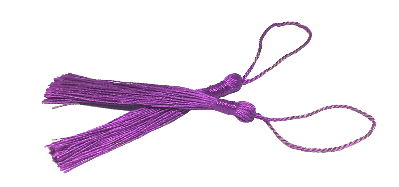 100pcs Tassel, Thread 80mm with loop, Violet / Purple