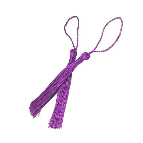 100pcs Tassel, Thread 80mm with loop, Violet / Purple