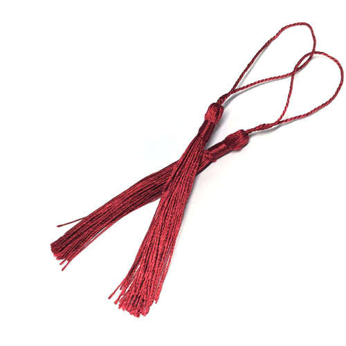 100pcs Maroon Tassel, Thread 80mm with loop