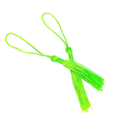100pcs Lime Tassel, Thread 80mm with loop