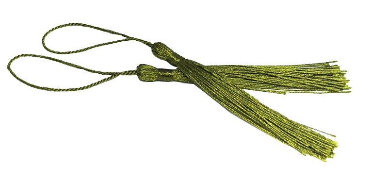 100pcs Olive Green Tassel - Thread 80mm with Loop