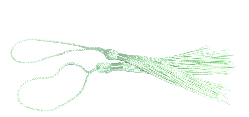 100pcs Mint Green Tassel, Thread 80mm with loop