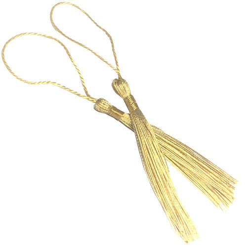 10pcs Light Gold Tassel, Thread 80mm with loop