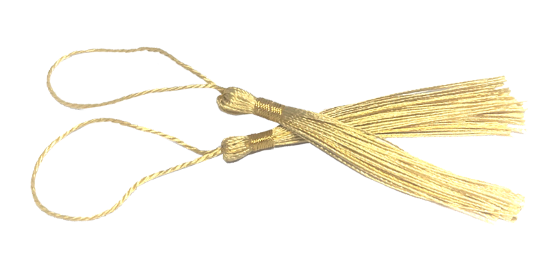 10pcs Light Gold Tassel, Thread 80mm with loop