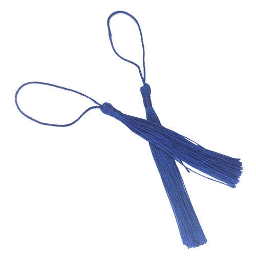 100pcs Royal Blue Tassel, Thread 80mm with loop