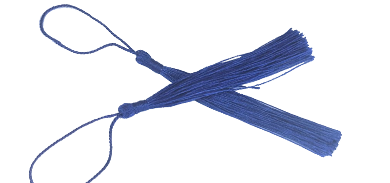 100pcs Royal Blue Tassel, Thread 80mm with loop