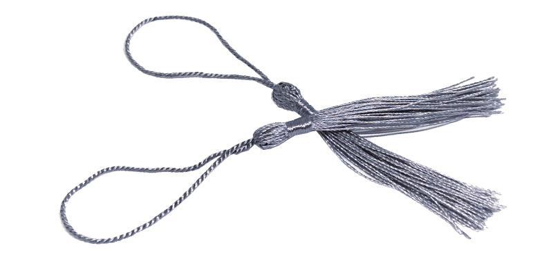 100pcs Tassel, Thread 80mm with loop, Gray
