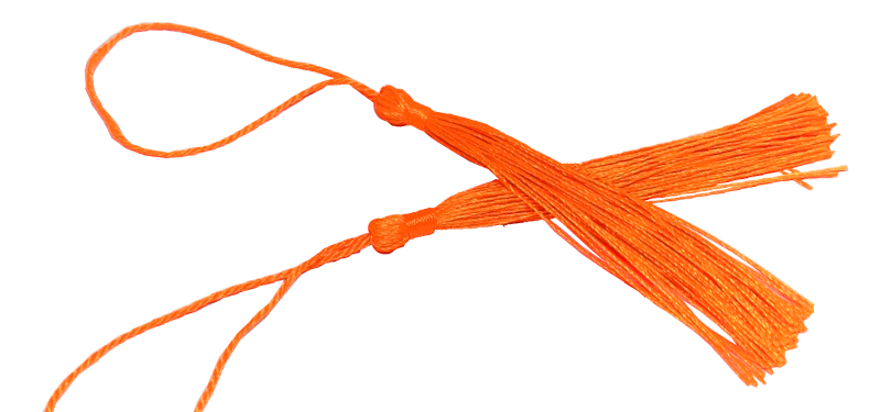 Bright Orange Tassel, Thread 80mm with loop