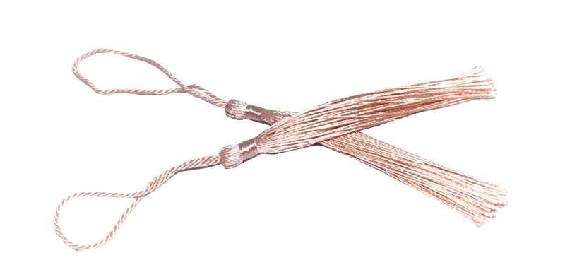 100pcs Peach Tassel, Thread 80mm with loop