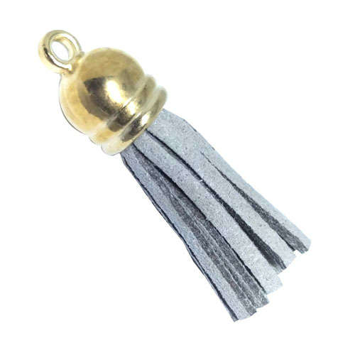 10pcs Tassel Light Grey with Golden cap