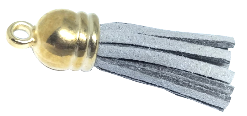 10pcs Tassel Light Grey with Golden cap