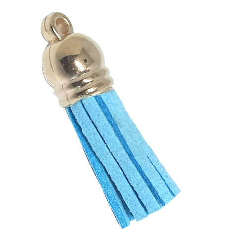 10pcs Tassel Sky Blue with Golden cap