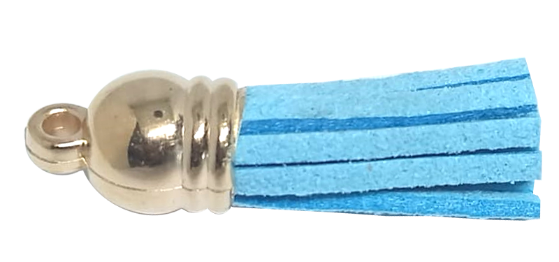 10pcs Tassel Sky Blue with Golden cap