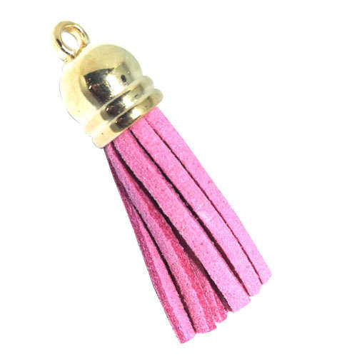 10pcs Tassel Rose pink with Golden cap