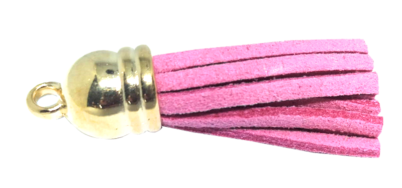 10pcs Tassel Rose pink with Golden cap