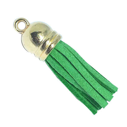 10pcs Tassel green with Golden cap