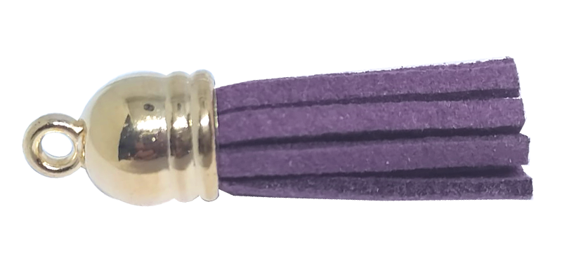 10pcs Tassel Dark Purple with Gold Cap