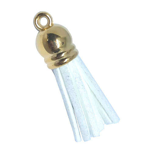 10pcs Tassel White with Golden cap
