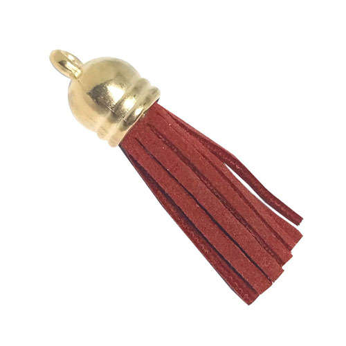 10pcs Tassel Merlot / Maroon with Golden cap