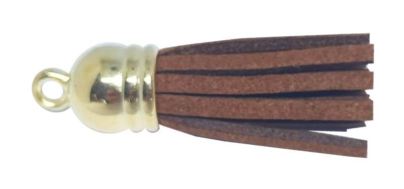 10pcs Tassel Brown with Golden cap