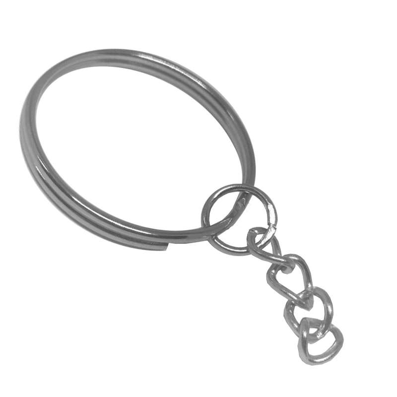 100pcs Split ring and chain for keyrings, 28mm Split Ring with chain
