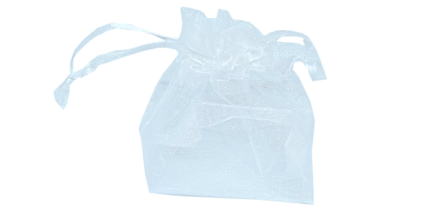 100ea Organza bag, 70x90mm, White
