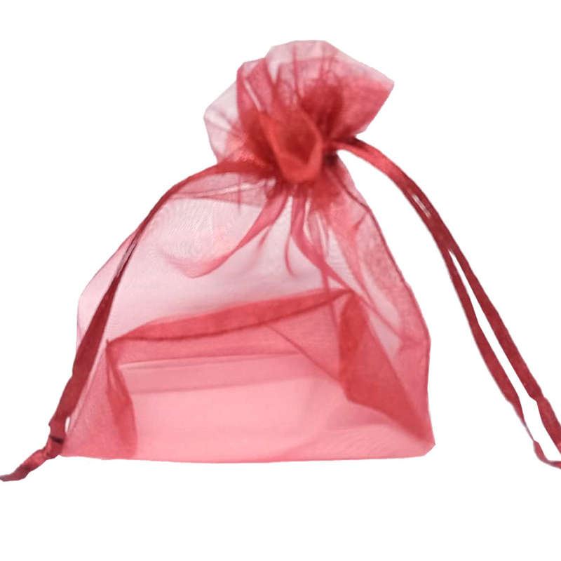 100ea Organza bag, 90x120mm, Red