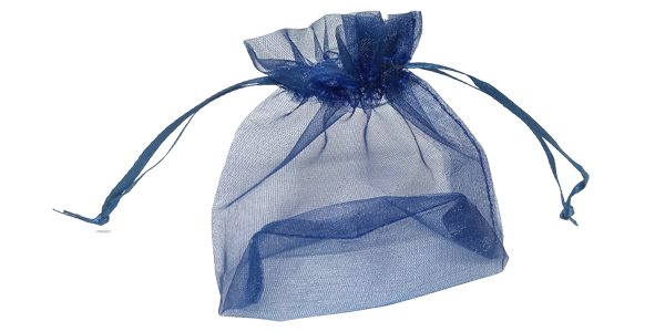 50ea Organza bag, 90x120mm, Navy Blue