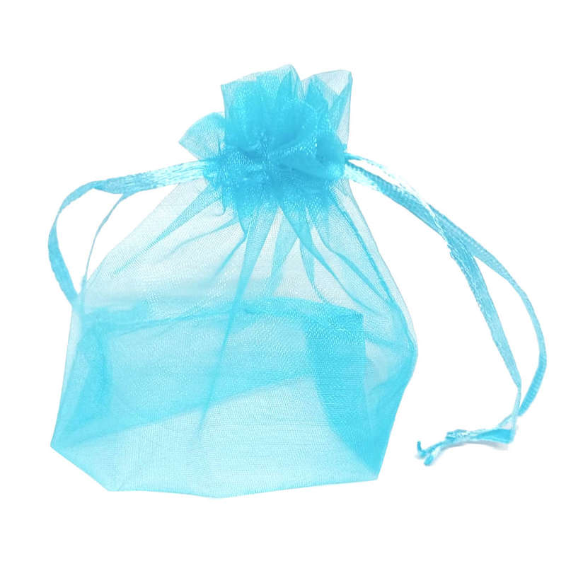 50ea Organza bag, 90x120mm, Sky Blue