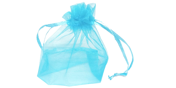 50ea Organza bag, 90x120mm, Sky Blue