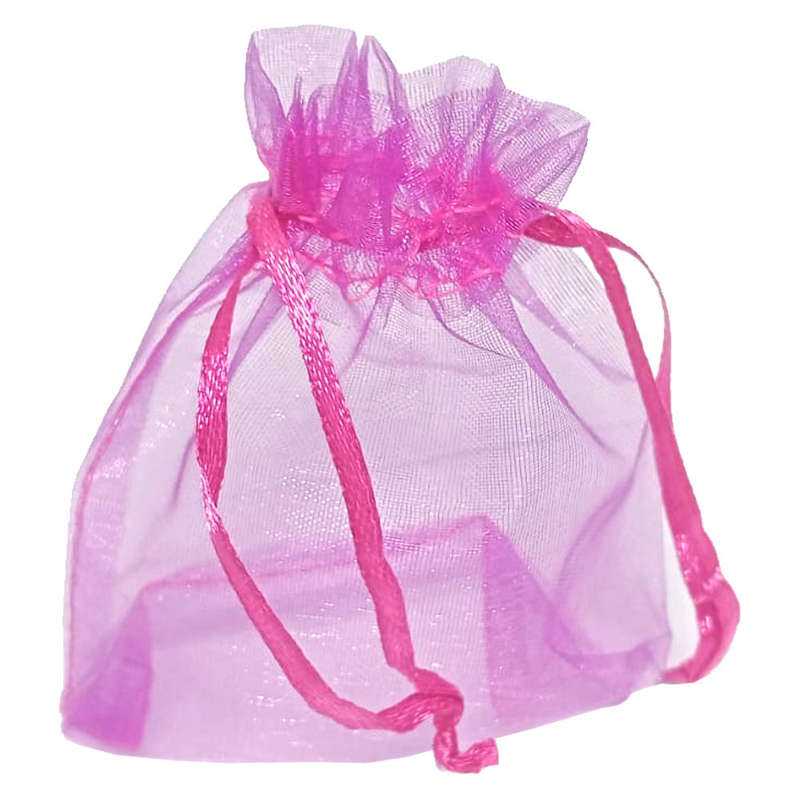100ea Organza bag, 90x120mm, Cerise pink and purple