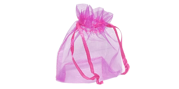 100ea Organza bag, 90x120mm, Cerise pink and purple