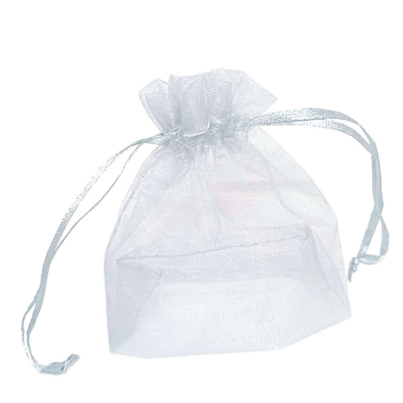 100ea Organza bag, 90x120mm, Silver