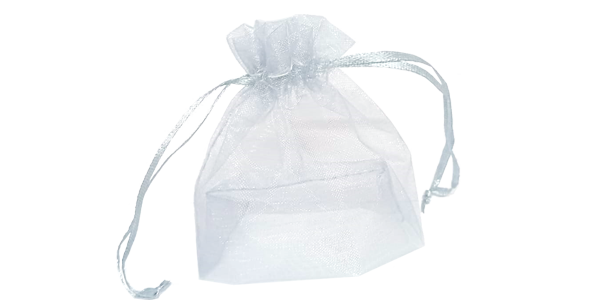 100ea Organza bag, 90x120mm, Silver