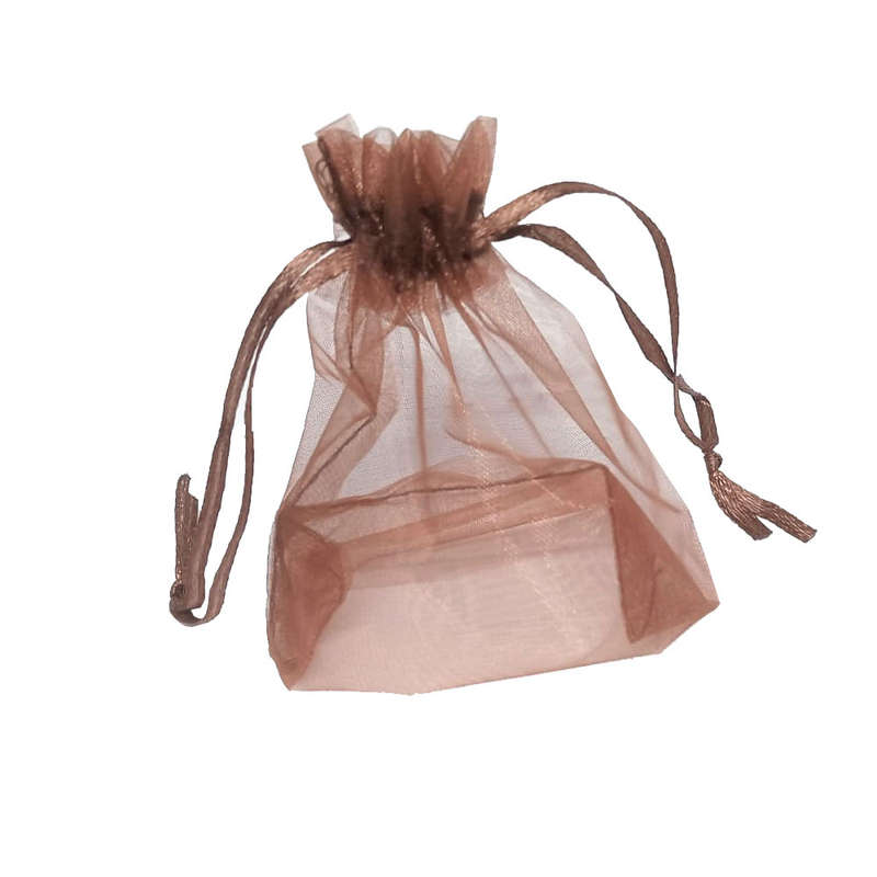 100ea Organza bag, 90x120mm, Chocolate brown