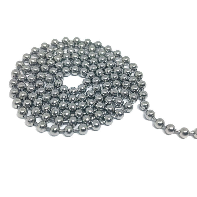 10m Ball chain, Stainless steel, 1.5mm (per meter)