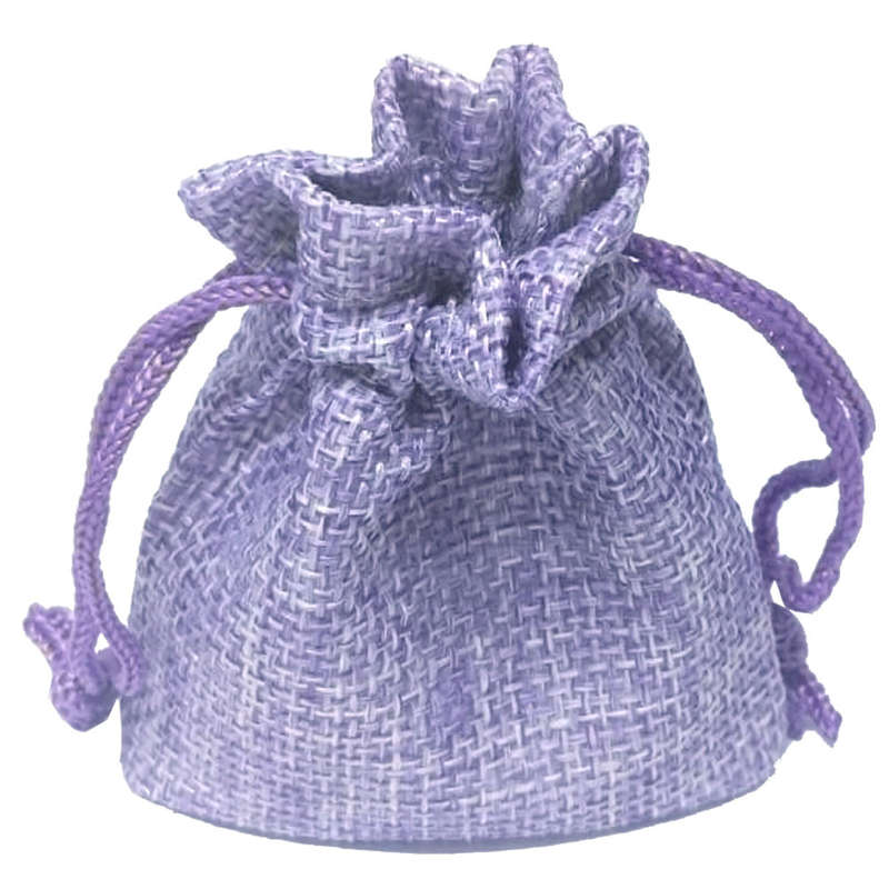 Hessian drawstring bag, Small, 70x90mm, Light Purple