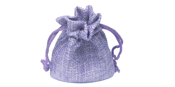 Hessian drawstring bag, Small, 70x90mm, Light Purple