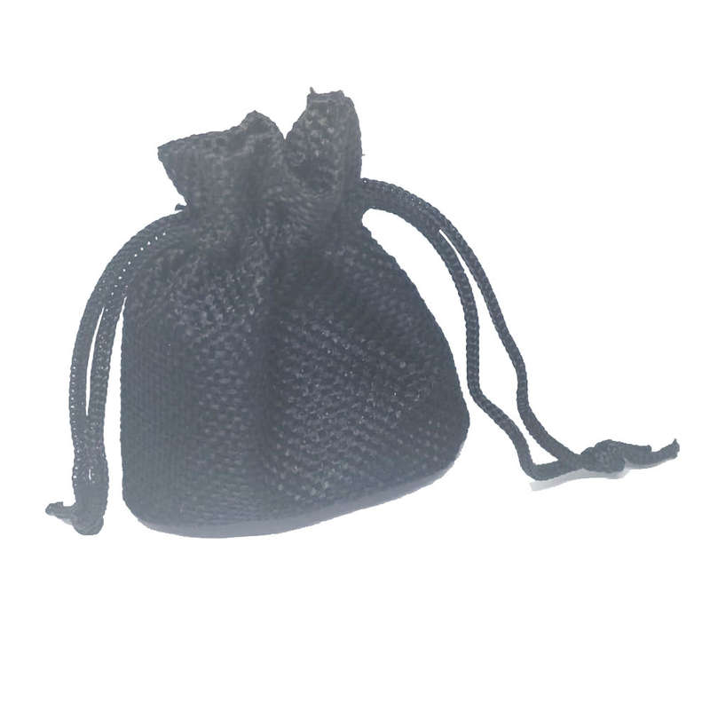 Hessian drawstring bag, Small, 70x90mm, Black