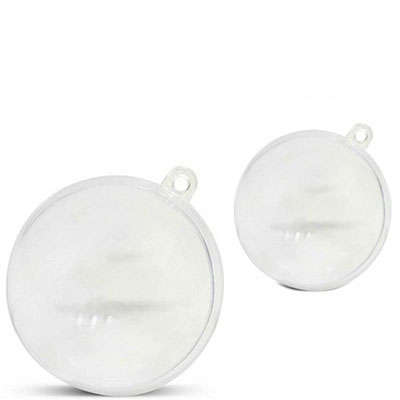 10ea Bauble, Clear hollow ball, 80mm