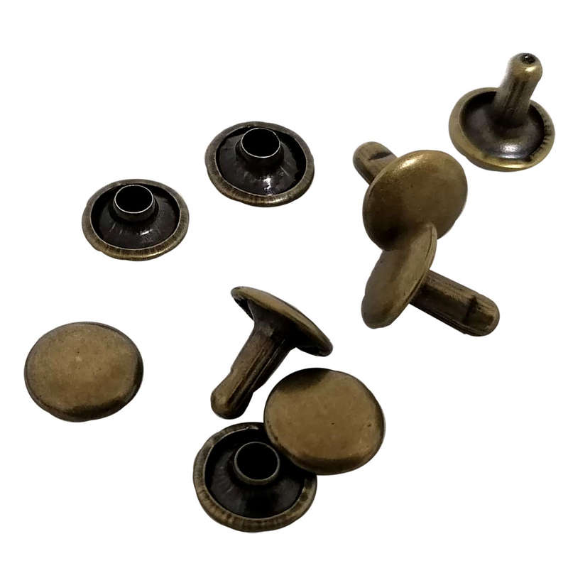 100pcs Rivet set, Tubular, 9x9mm, Economy (Antique Brass)