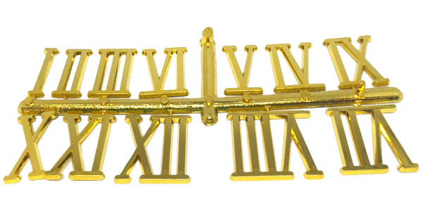 Clock set of Roman Numerals, 30mm, Gold