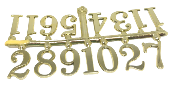 Clock set of Decimal Numerals, 23mm, Gold