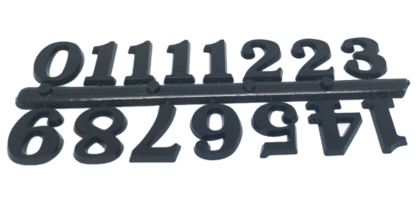 Clock set of Decimal Numerals, 30mm, Black